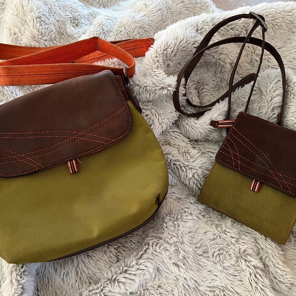 Ellington Purse and Crossbody Wallet, Green, Brown, Orange